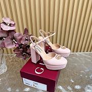 Kitlife Gucci Double G leather platform pumps pink - height 11.5 cm - 1