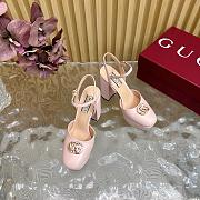 Kitlife Gucci Double G leather platform pumps pink - height 11.5 cm - 5