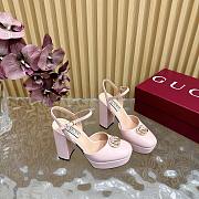 Kitlife Gucci Double G leather platform pumps pink - height 11.5 cm - 4