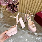 Kitlife Gucci Double G leather platform pumps pink - height 11.5 cm - 3