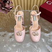 Kitlife Gucci Double G leather platform pumps pink - height 11.5 cm - 2