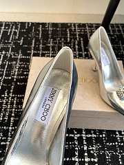 Kitlife jimmychoo Scarlett 50 Silver Vintage Metallic Leather Pumps  95mm - 3