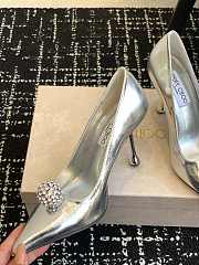 Kitlife jimmychoo Scarlett 50 Silver Vintage Metallic Leather Pumps  95mm - 2