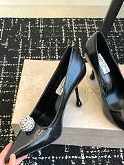 Kitlife jimmychoo Scarlett 50 black Vintage Metallic Leather Pumps 95mm - 3