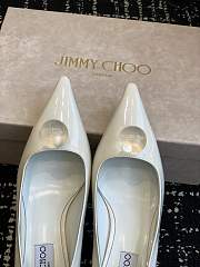 Kitlife jimmychoo Scarlett 50 white Vintage Metallic Leather Pumps 50mm - 6