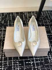 Kitlife jimmychoo Scarlett 50 white Vintage Metallic Leather Pumps 50mm - 4