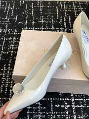 Kitlife jimmychoo Scarlett 50 white Vintage Metallic Leather Pumps 50mm - 2