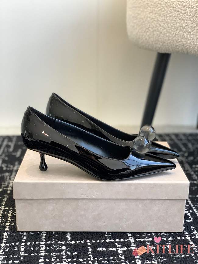 Kitlife jimmychoo Scarlett 50 black Vintage Metallic Leather Pumps 50mm - 1