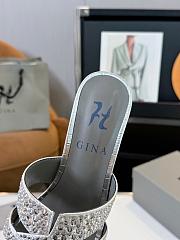 Kitlife Gina Silver Croc Embossed Leather Embellished Wedge Platform Sandals - 4