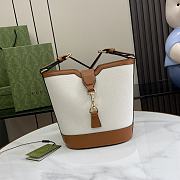 Kitlife Gucci Mini Bucket Bag Natural Canvas Brown Leather Trim -  782908 - 18.5x20.5x12.5cm - 1