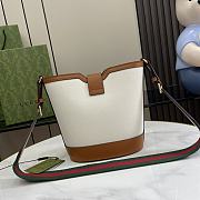 Kitlife Gucci Mini Bucket Bag Natural Canvas Brown Leather Trim -  782908 - 18.5x20.5x12.5cm - 6