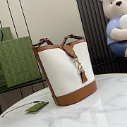 Kitlife Gucci Mini Bucket Bag Natural Canvas Brown Leather Trim -  782908 - 18.5x20.5x12.5cm - 4
