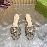 Kitlife Gucci Double G Diamond Buckle Flat Slippers Beige  - 1