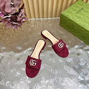 Kitlife Gucci Double G Diamond Buckle Flat Slippers Red - 2