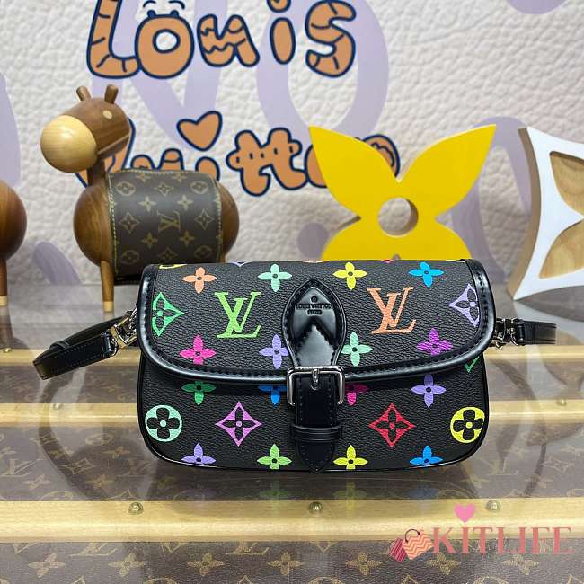 Kitlife Louis Vuitton Nano Diane Baguette Handbag Multicolor Black - M14194 - 19x10.5x6cm - 1