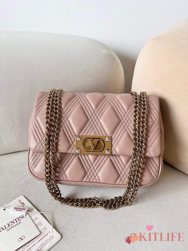 Kitlife Valentino Garavani Bag In Pink Quilted Lambskin 23x17x8cm - 1