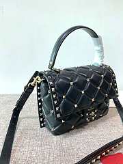 Kitlife Valentino Candy Stud Top Handle Bag Black 23×11×17cm - 5
