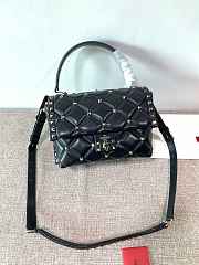 Kitlife Valentino Candy Stud Top Handle Bag Black 23×11×17cm - 3