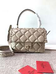 Kitlife Valentino Candy Stud Top Handle Bag Beige 23×11×17cm - 1