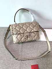 Kitlife Valentino Candy Stud Top Handle Bag Beige 23×11×17cm - 6