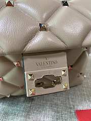 Kitlife Valentino Candy Stud Top Handle Bag Beige 23×11×17cm - 5