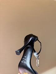 Kitlife Jimmy Choo classic diamond chain pointed crystal high-heel sandals black - 6