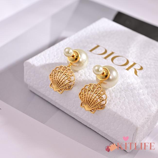 Kitlife Dior Shell Pearl Earrings - 1