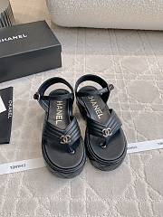 Kitlife Chanel Toe-clip Thick-soled Sandals Black - 1