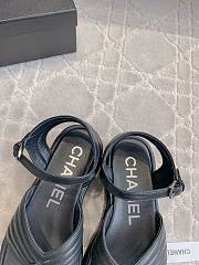 Kitlife Chanel Toe-clip Thick-soled Sandals Black - 6
