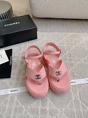 Kitlife Chanel Toe-clip Thick-soled Sandals Pink - 1