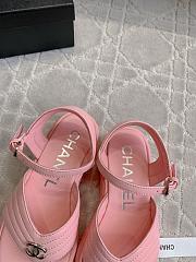 Kitlife Chanel Toe-clip Thick-soled Sandals Pink - 6