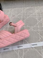 Kitlife Chanel Toe-clip Thick-soled Sandals Pink - 5
