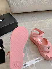 Kitlife Chanel Toe-clip Thick-soled Sandals Pink - 3