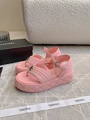 Kitlife Chanel Toe-clip Thick-soled Sandals Pink - 2