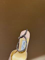 Kitlife Jimmy Choo Saeda 100mm Crystal-embellished Pumps Light Pink - 5