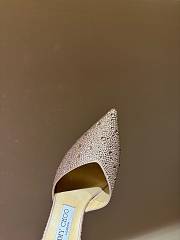 Kitlife Jimmy Choo Saeda 100mm Crystal-embellished Pumps Light Pink - 4
