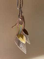 Kitlife Jimmy Choo Saeda 100mm Crystal-embellished Pumps Light Pink - 3