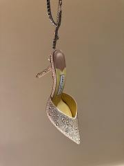 Kitlife Jimmy Choo Saeda 100mm Crystal-embellished Pumps Light Pink - 2