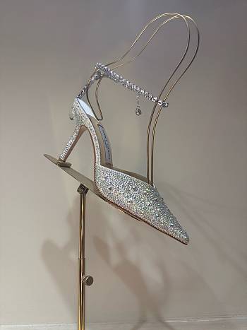 Kitlife Jimmy Choo Saeda 100mm Crystal-embellished Pumps Silver