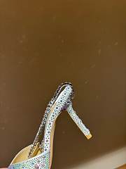 Kitlife Jimmy Choo Saeda 100mm Crystal-embellished Pumps Silver - 6
