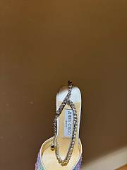 Kitlife Jimmy Choo Saeda 100mm Crystal-embellished Pumps Silver - 3