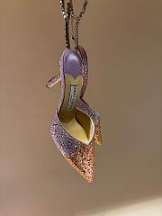 Kitlife Jimmy Choo Saeda 100mm Crystal-embellished Pumps Purple & Orange - 1