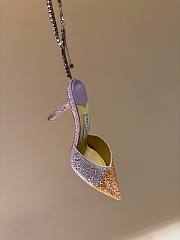 Kitlife Jimmy Choo Saeda 100mm Crystal-embellished Pumps Purple & Orange - 3