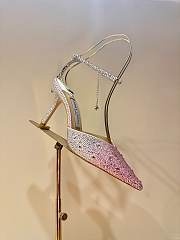 Kitlife Jimmy Choo Saeda 100mm Crystal-embellished Pumps Pink & White - 1