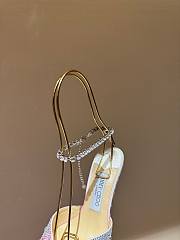 Kitlife Jimmy Choo Saeda 100mm Crystal-embellished Pumps Pink & White - 2
