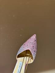 Kitlife Jimmy Choo Saeda 100mm Crystal-embellished Pumps Pink & White - 3