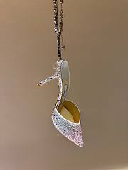 Kitlife Jimmy Choo Saeda 100mm Crystal-embellished Pumps Pink & White - 4