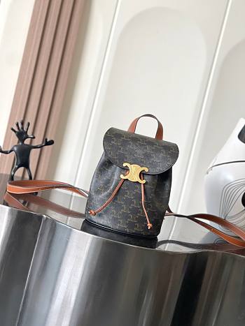 Kitlife Celine Bonnie Triomphe Leather Backpack 118703 25x18x13cm