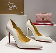 Kitlife Christian Louboutin Hot Chick Patent Leather Pumps White - 1