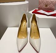 Kitlife Christian Louboutin Hot Chick Patent Leather Pumps White - 4
